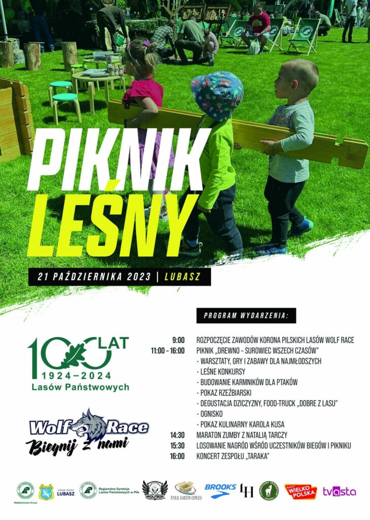 plakat piknik leśny w Lubaszu Wolf Race
